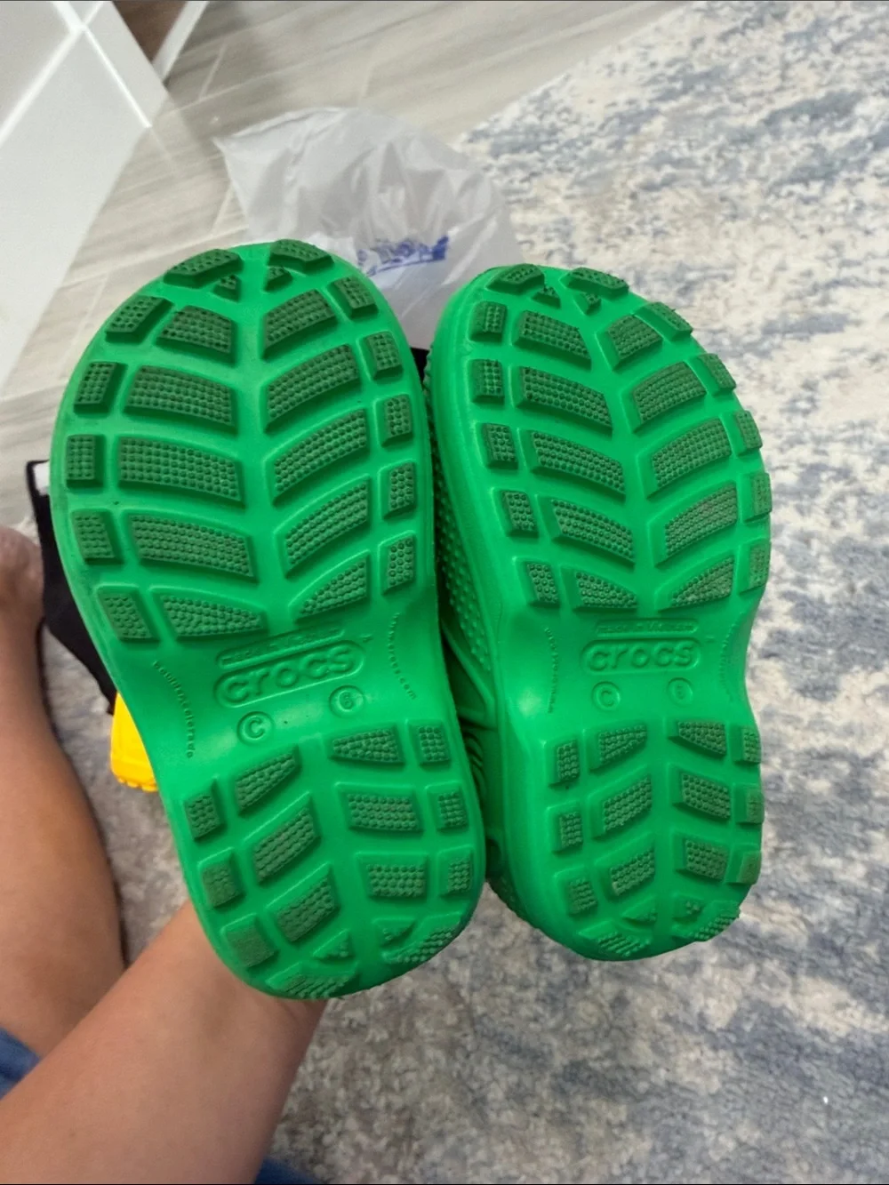 Crocs Kids Handle It Rain Boots Green Size 6 Toddler Waterproof EUC